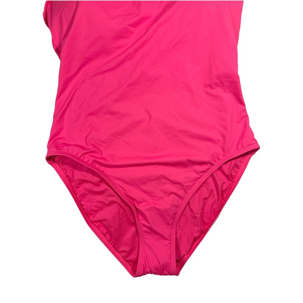 La Blanca Island Goddess Scoop Front Tummy Control One Piece Swimsuit Pink Sz 12 - Picture 5 of 9